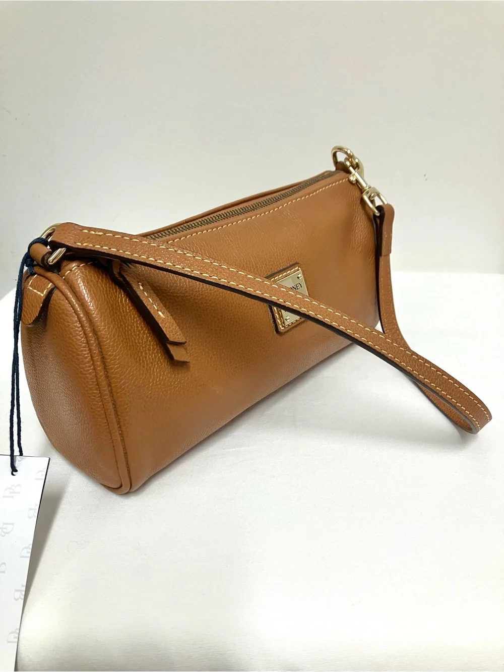 Dooney & Bourke Caramel Leather Shoulder Barrel Bag